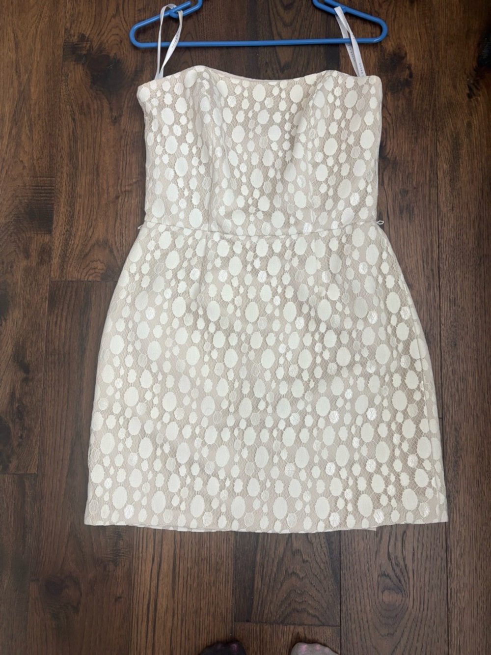After Six Ivory Lace Strapless Dress Size 10 Formal Cocktail Wedding Guest